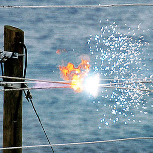 two wires sparking