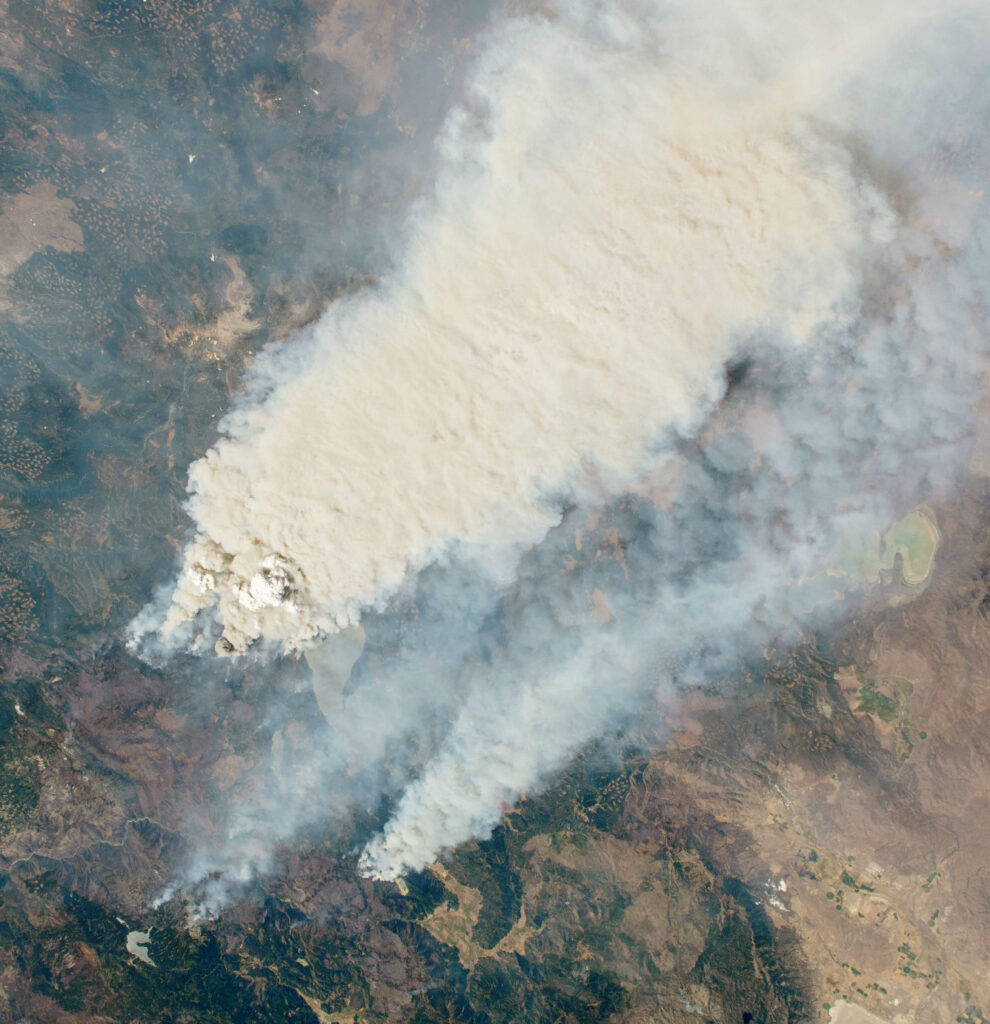 Nasa astronaut photo of the Dixie Fire on August 4, 2021